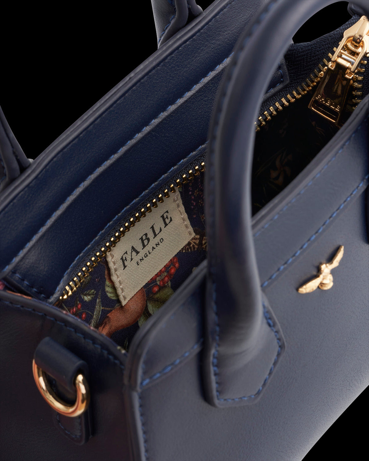 Mini Borsa Tote Wolf Garden Navy