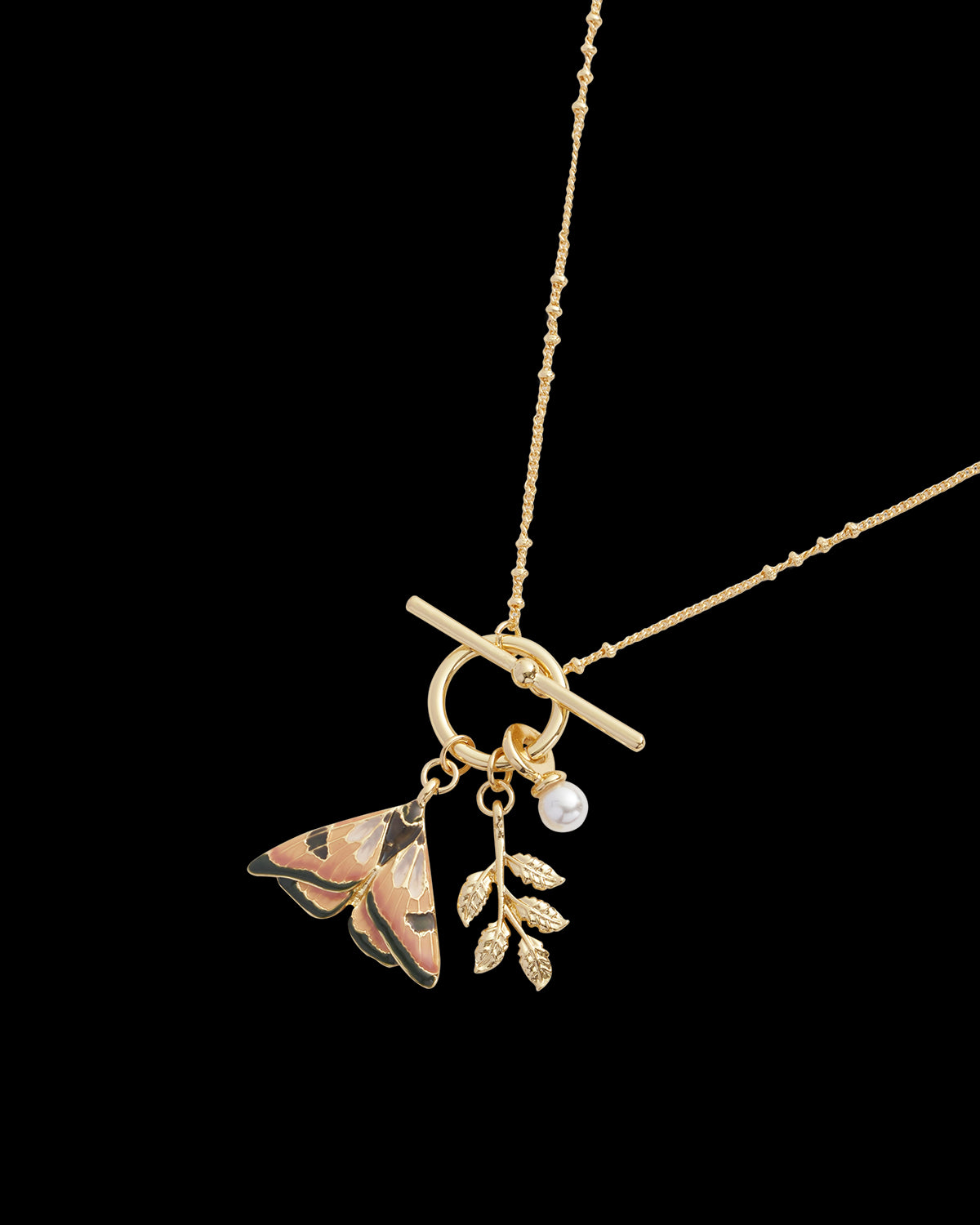 Collana Falena & Foglia Smaltate
