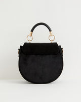 Deer & Moon Velvet Embroidered Saddle Bag - Black by Fable England