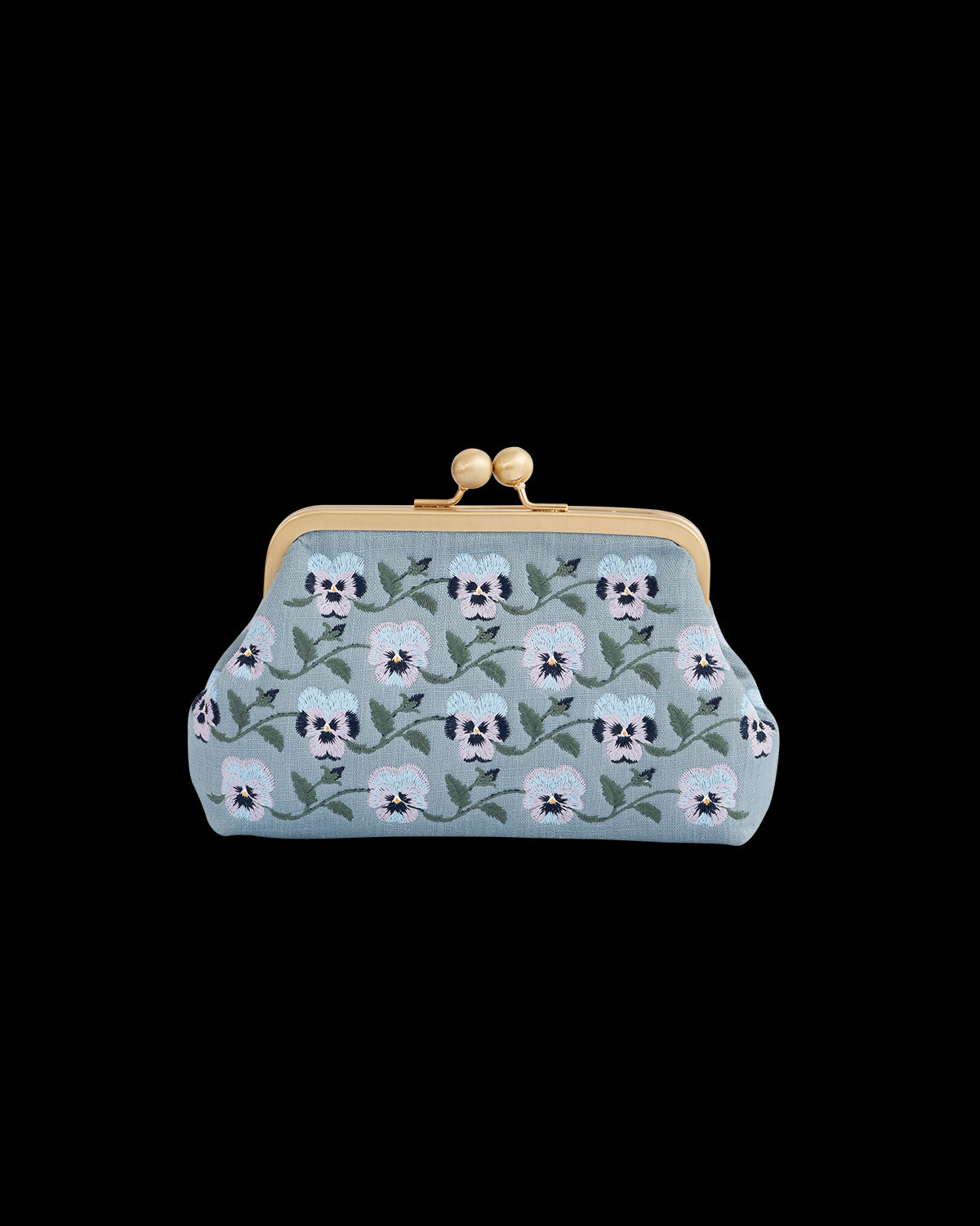 Pansy Victoriana Blue Clutch