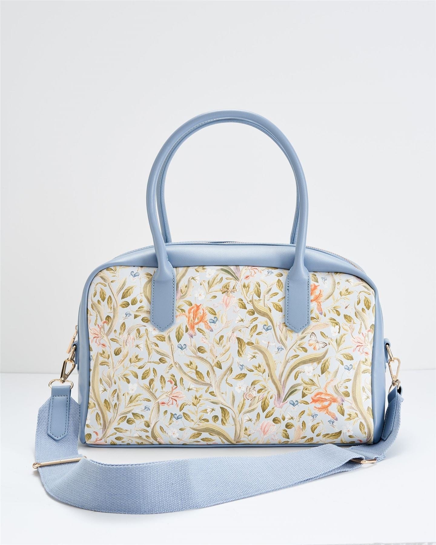 Blue Iris Print Vegan Leather Carry-All | Fable England – Fable England UK