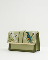 Embroidered Kingfisher Cross Body Bag by Fable England