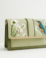 Embroidered Kingfisher Cross Body Bag by Fable England