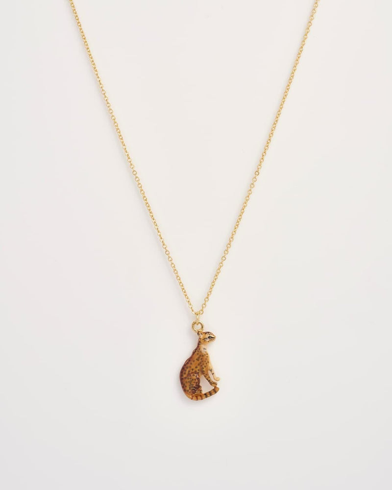 Enamel Bengal Cat Short Necklace by Fable England
