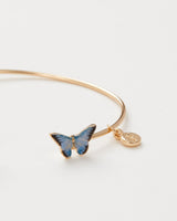 Enamel Blue Butterfly Bangle by Fable England