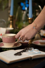 Enamel Blue Butterfly Bangle by Fable England