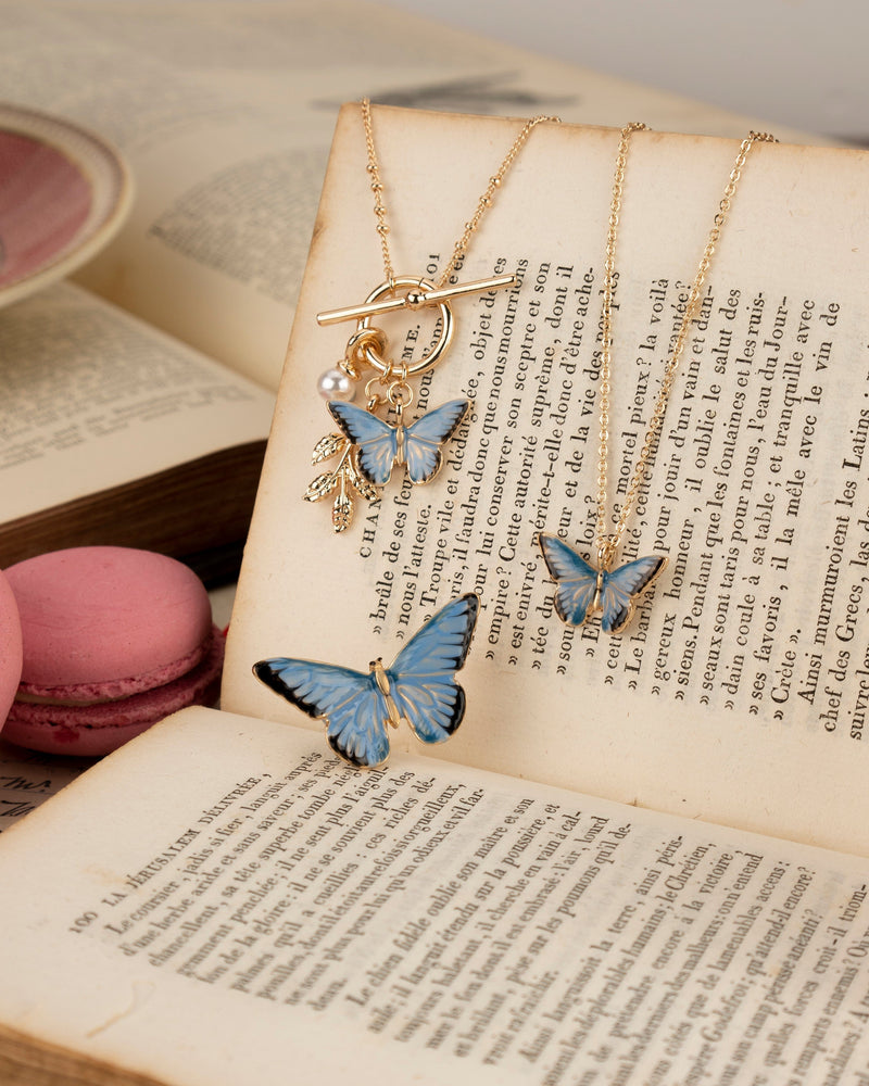 Vintage Botanical Butterfly Necklace Fable England Fable England UK