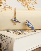 Enamel Blue Tit Stud Earrings by Fable England