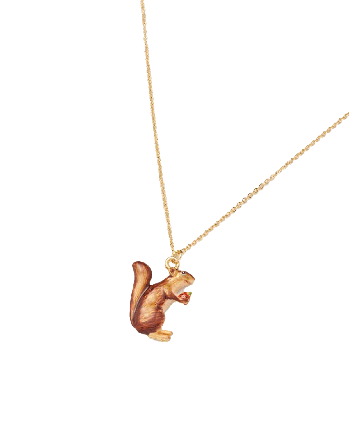 Enamel Cheeky Squirrel Short Necklace
