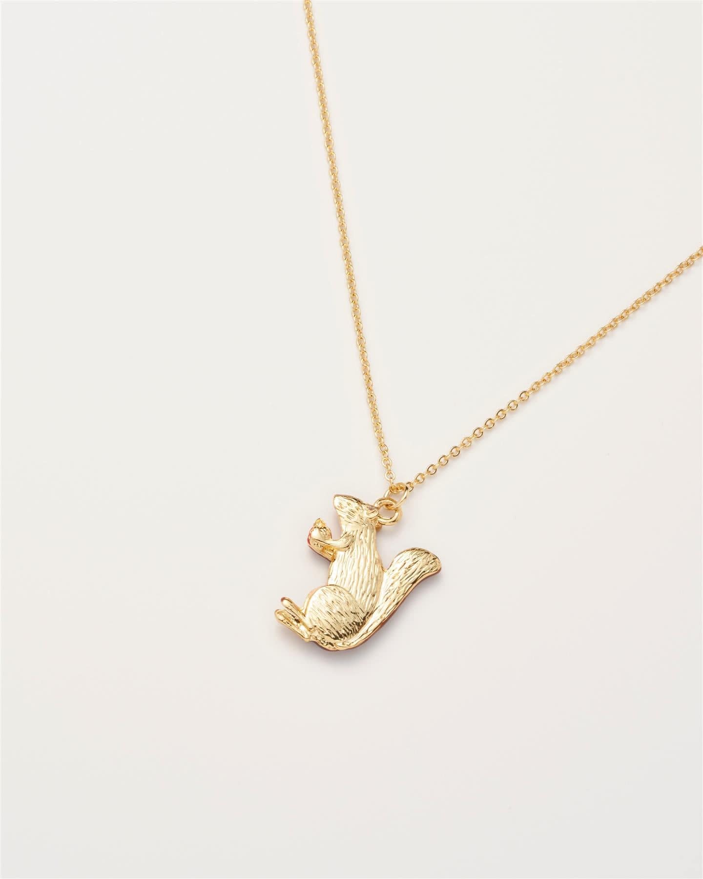 Enamel Cheeky Squirrel Short Necklace by Fable England