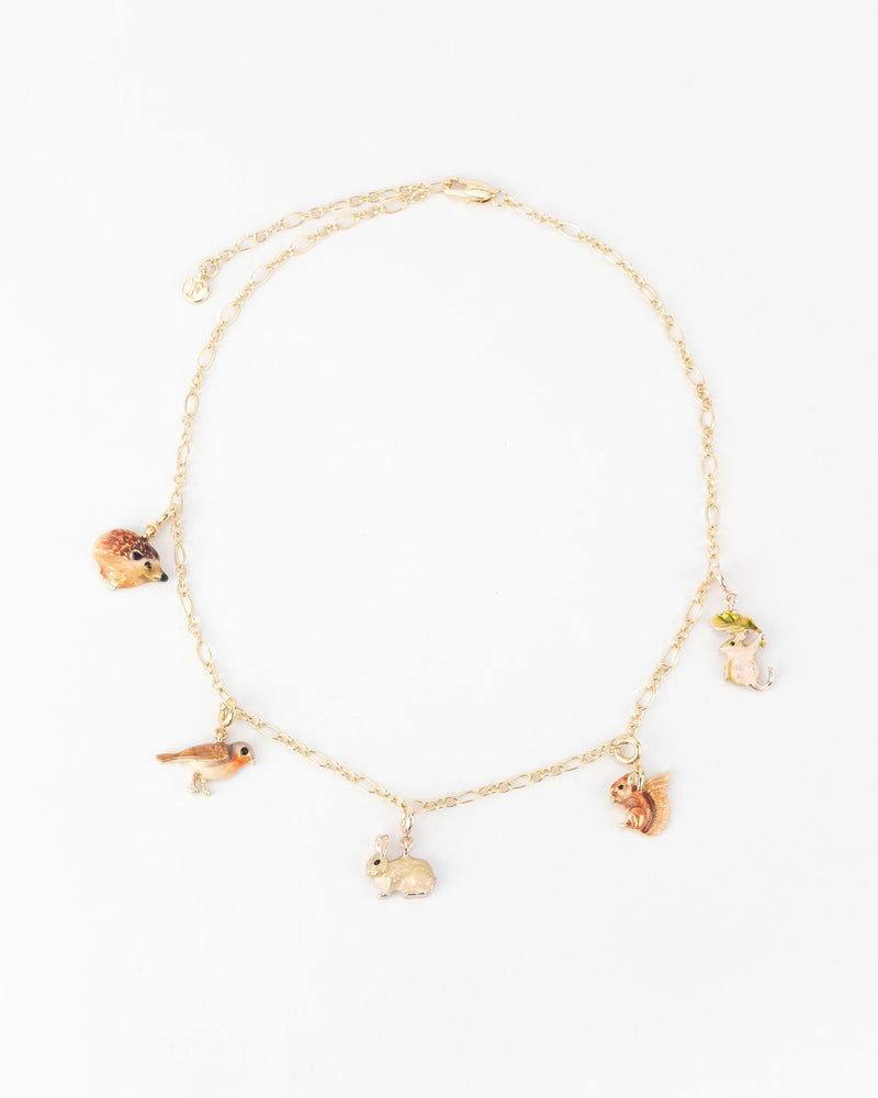 Enamel Dormouse Collector Chain Necklace by Fable England