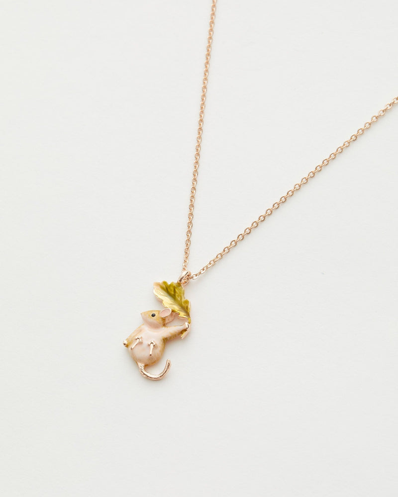 Enamel Dormouse Short Necklace by Fable England