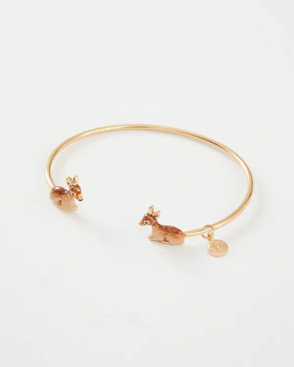 Enamel Fawn Bangle by Fable England