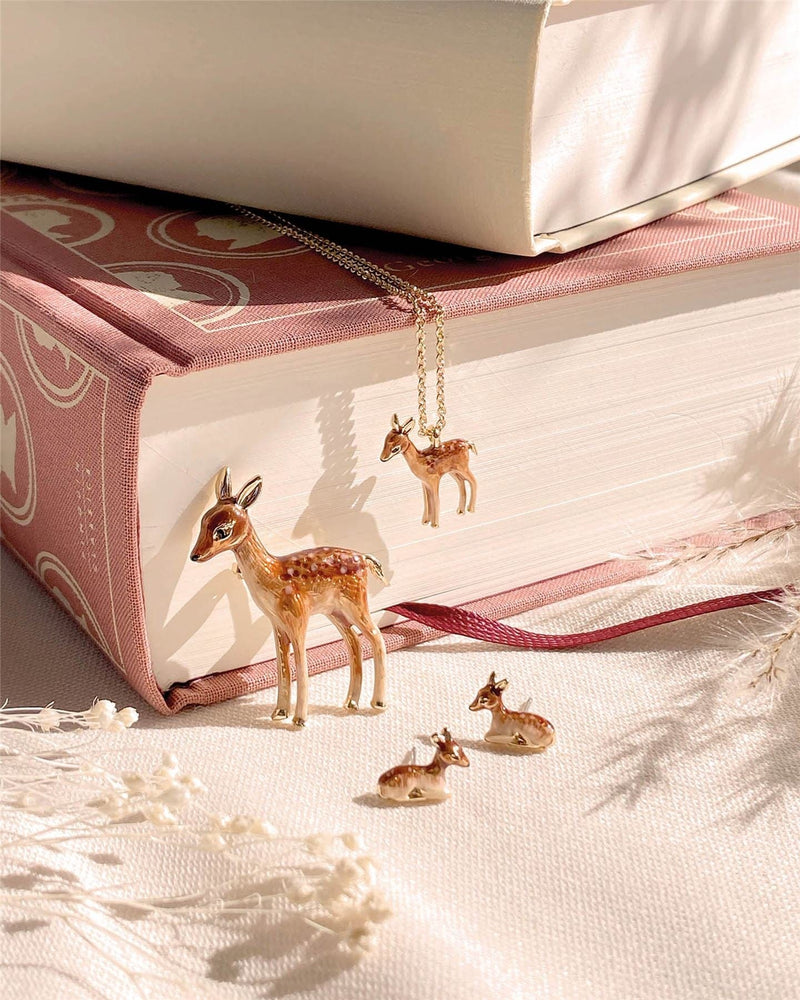 Enamel Fawn Necklace by Fable England