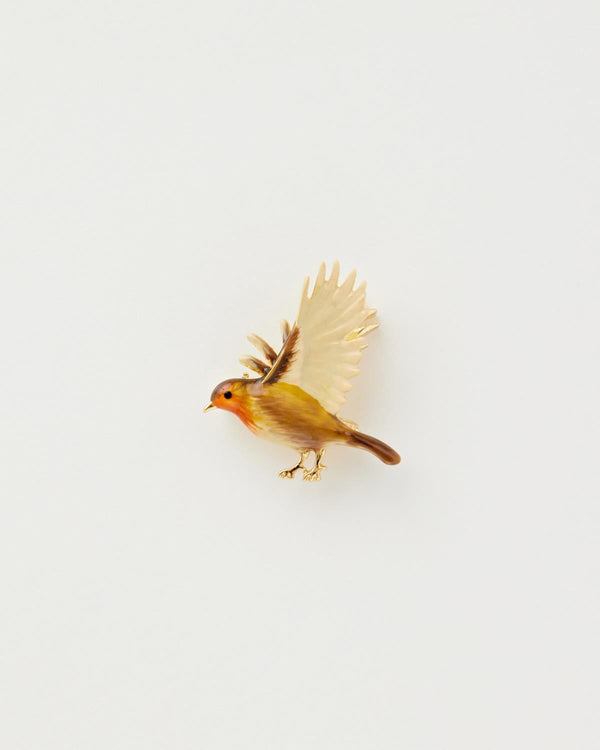 Enamel Flying Robin Brooch by Fable England