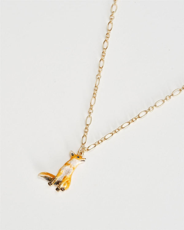 Enamel Fox Short Necklace by Fable England