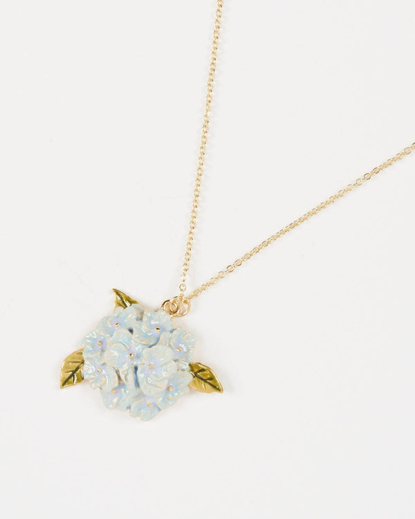 Enamel Hydrangea Necklace by Fable England