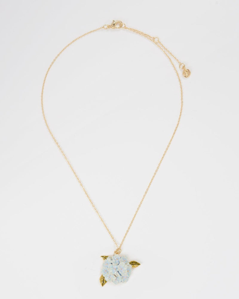 Enamel Hydrangea Necklace by Fable England