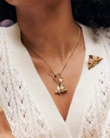 Enamel Moth & Leaf Charm Necklace by Fable England
