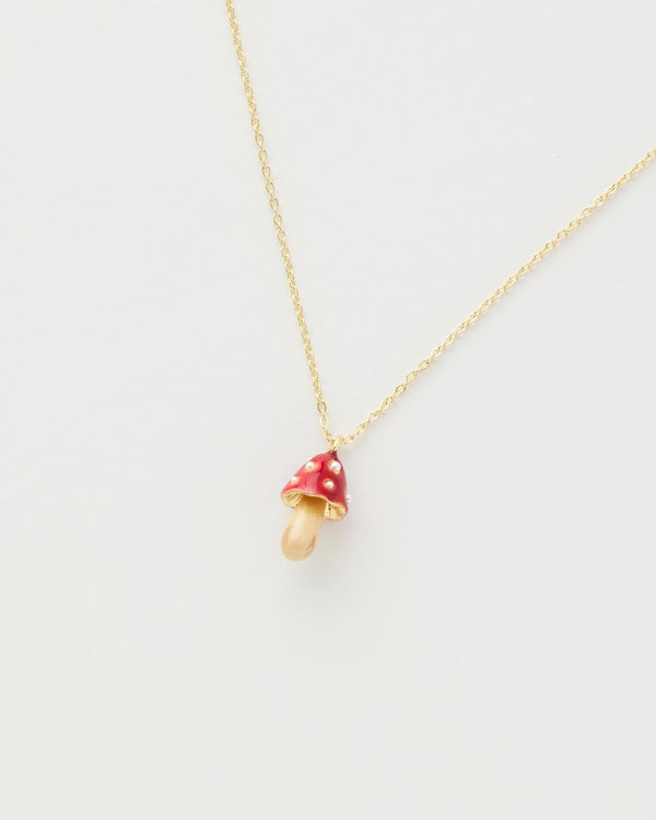 Enamel Mushroom Necklace by Fable England