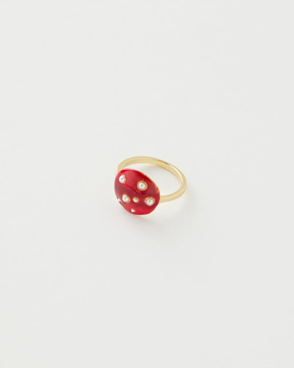 Enamel Mushroom Ring by Fable England