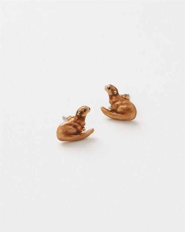 Enamel Otter Earrings by Fable England