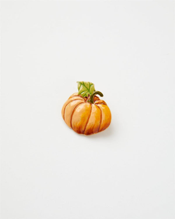 Enamel Pumpkin Brooch by Fable England