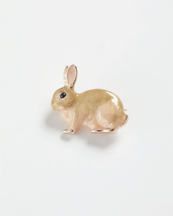Enamel Rabbit Brooch by Fable England