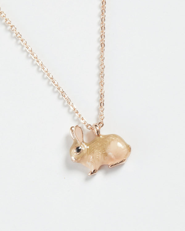 Enamel Rabbit Short Necklace by Fable England