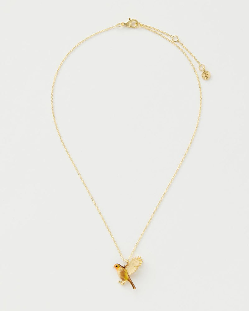 Enamel Robin Necklace by Fable England