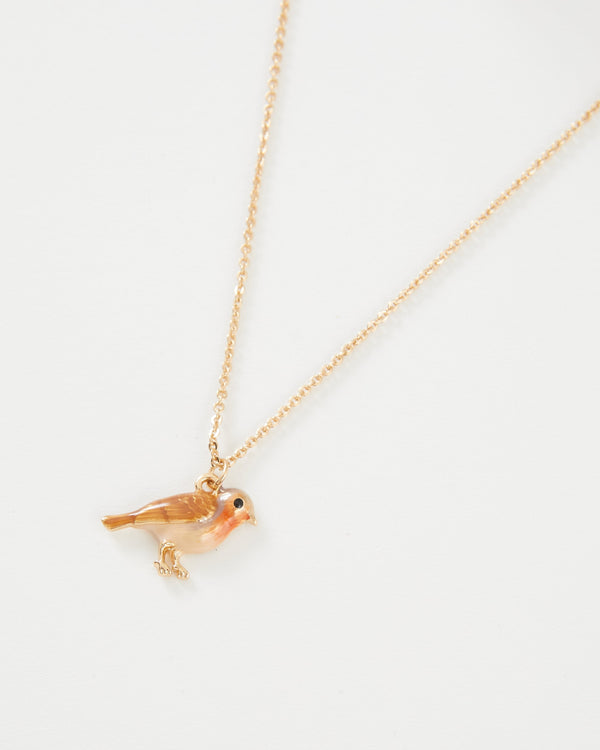 Enamel Robin Necklace by Fable England