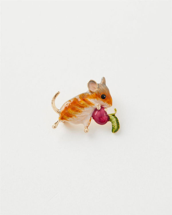 Enamel Vole Brooch by Fable England