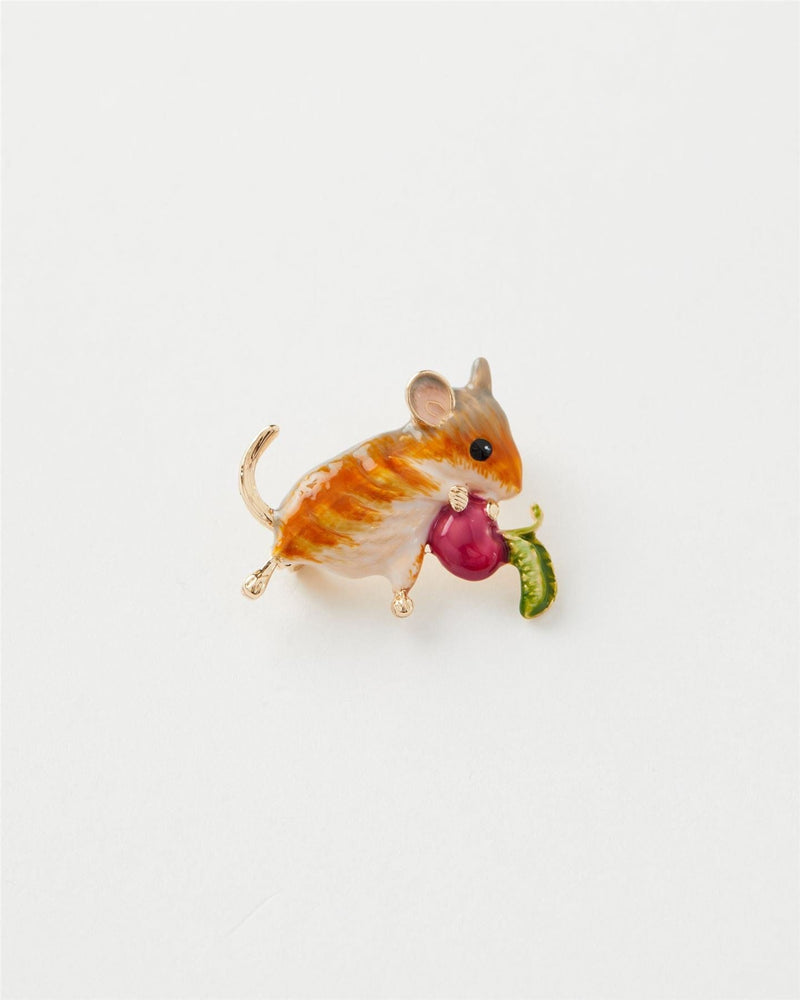 Enamel Vole Brooch by Fable England