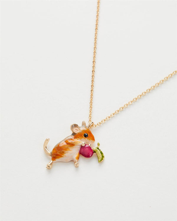 Enamel Vole Short Necklace by Fable England