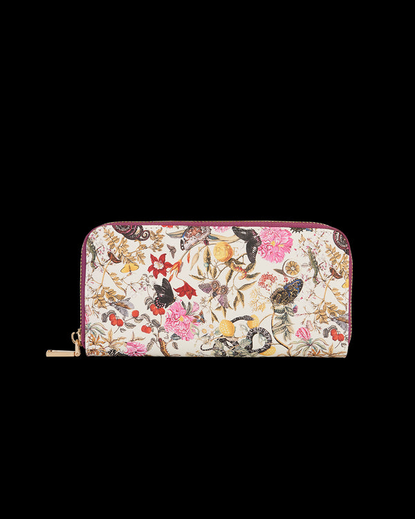 Floral Engravings Large Zip Purse
