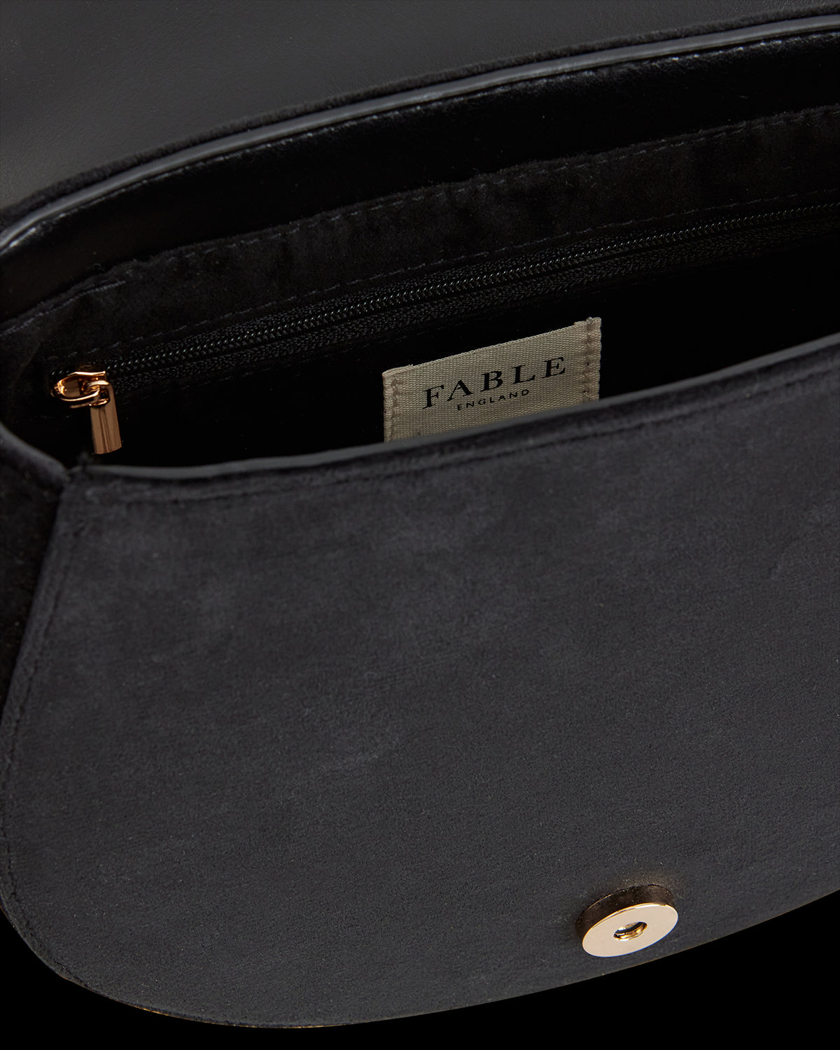 Deer & Moon Embroidered Saddle Bag Black Velvet