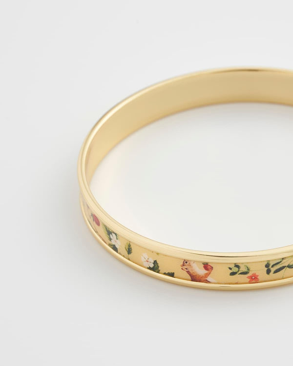 Meadow Creature Printed Bangle Yellow by Fable England
