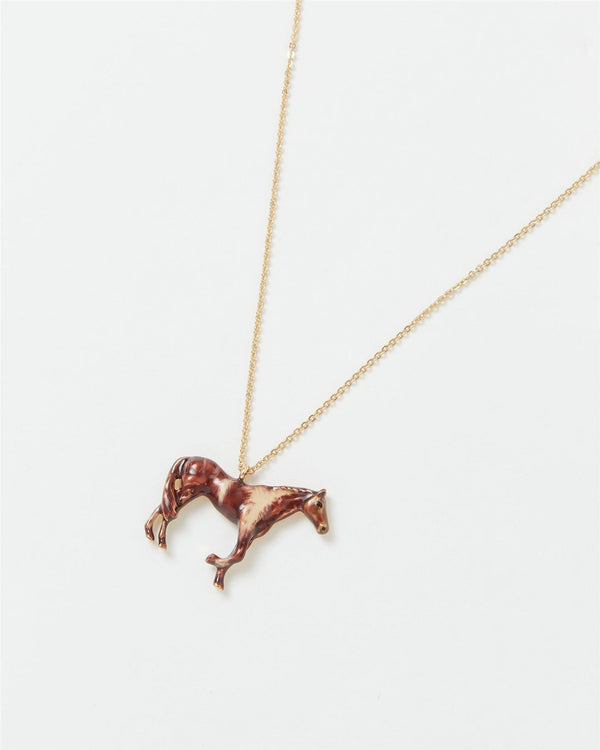 Fable Enamel Horse Long Necklace by Fable England