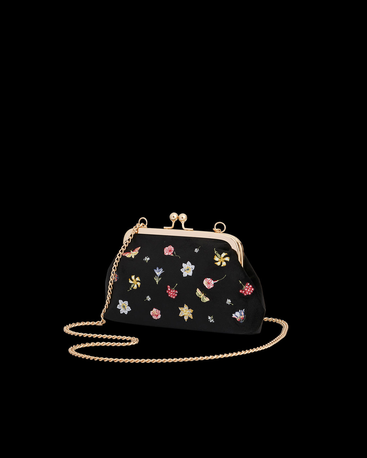 Pochette Vittoriana Velluto Nero Ricamato
