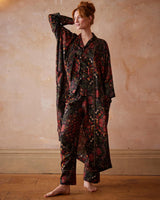 Folksy Fox Pyjamas Black by Fable England