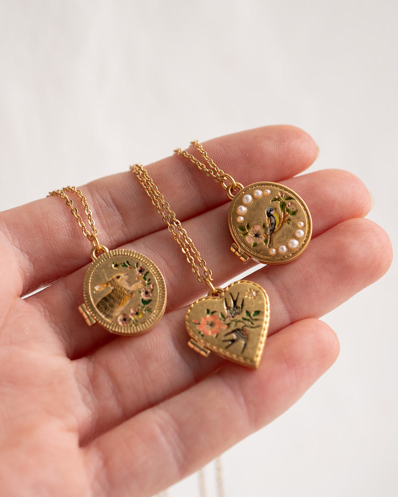 Blue Tit Locket Necklace