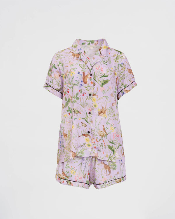 Meadow Creature Lilac Short Pyjamas by Fable England