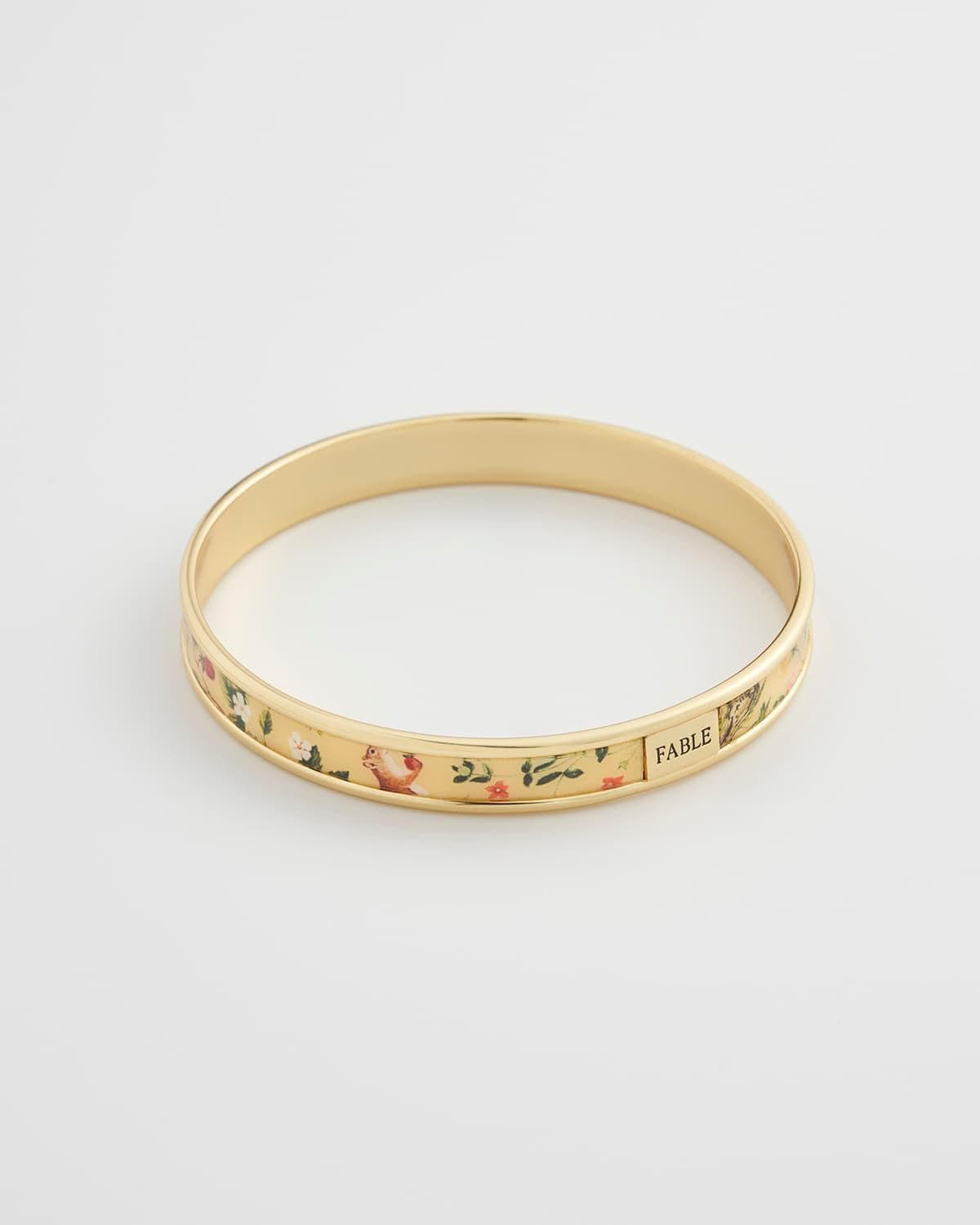 Meadow Creature Printed Bangle Yellow by Fable England