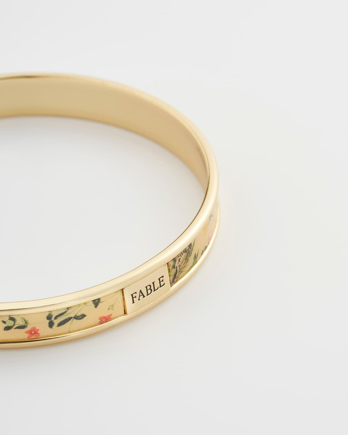 Meadow Creature Printed Bangle Yellow by Fable England
