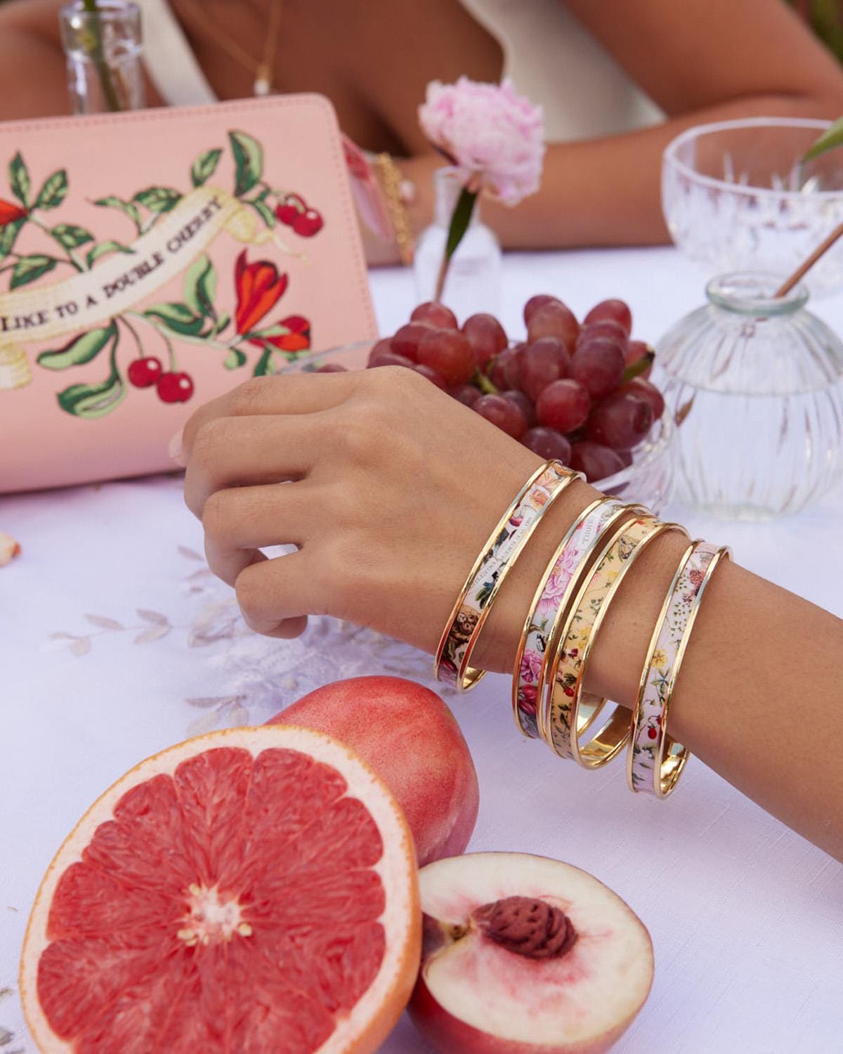 Meadow Creature Printed Bangle Yellow by Fable England