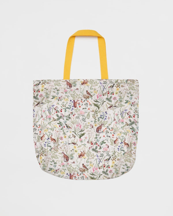 Meadow Creatures Folding Nylon Tote Bag - Ivory by Fable England