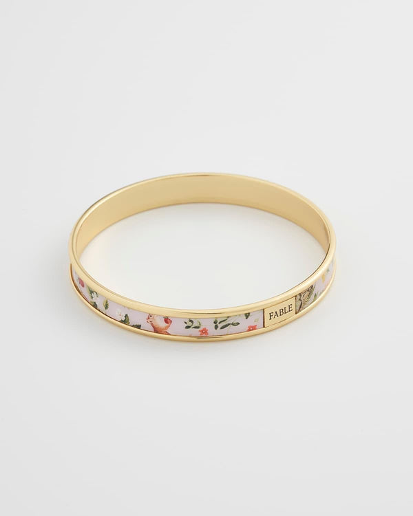 Meadow Creatures Printed Bangle Lilac by Fable England
