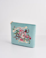 Midsummer Dream Love Potion Embroidered Teal Velvet Pouch by Fable England
