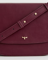Nina Messenger Handbag Burgundy Vegan Leather by Fable England