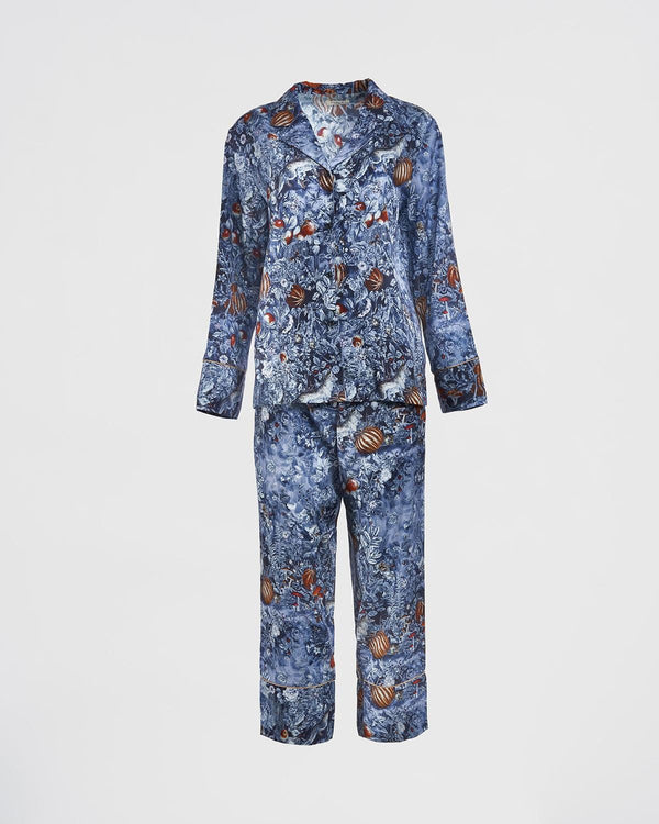 Nocturnal Garden Pyjamas Midnight Blue by Fable England